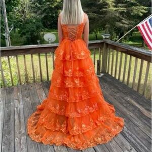 Size 2 orange prom dress